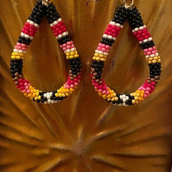 Fall Autumn CARNIVAL bead earrings Beaded jewelry - Picture 5 of 12